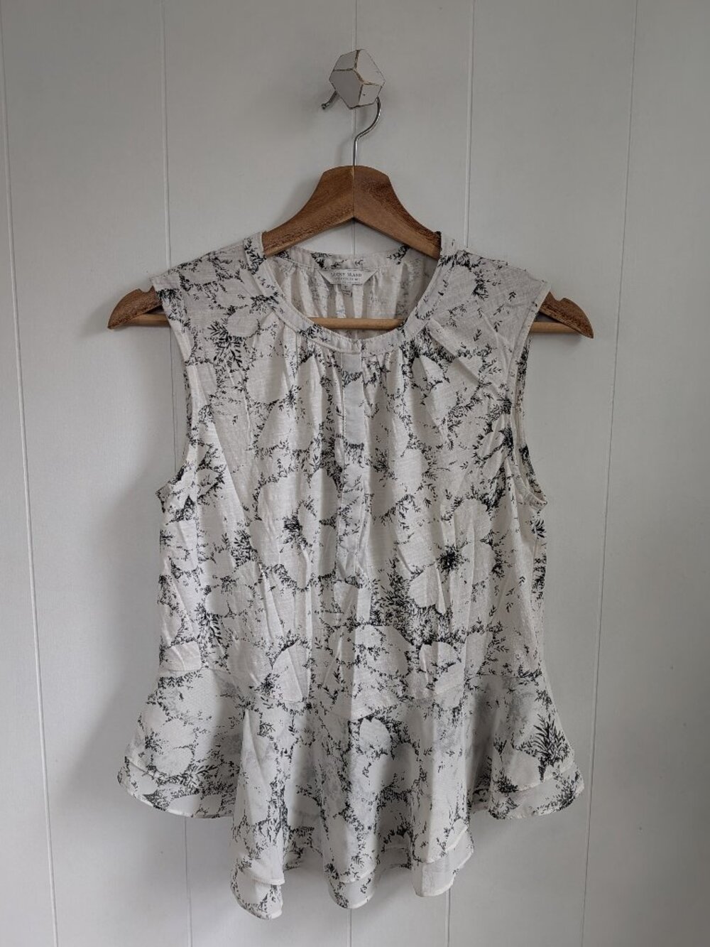 LUCKY BRAND Floral Peplum Ruffle Tank